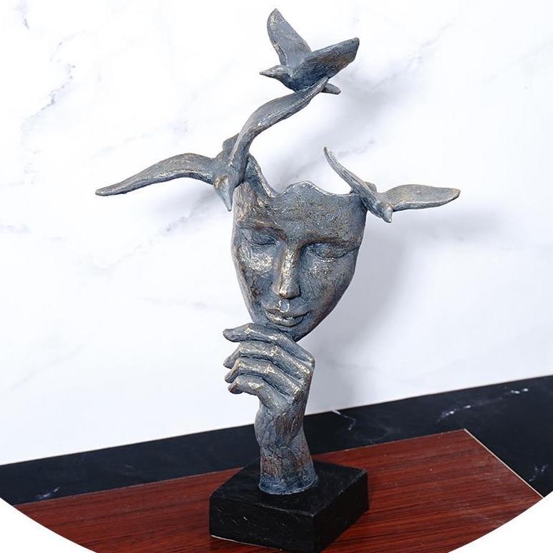 Abstract Retro Thinker Sculpture