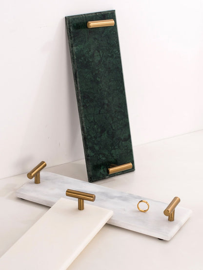 Marble & Brass Bathroom Storage Tray Organizer