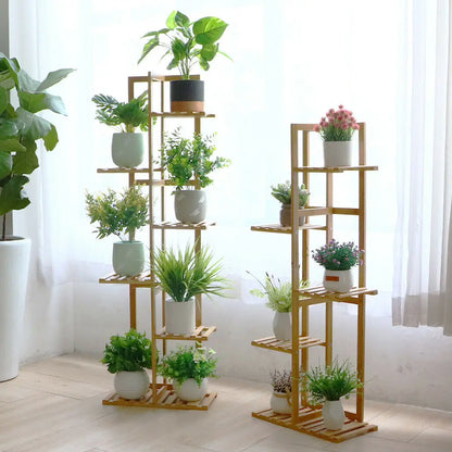 Arlo Bamboo Multi-Tier Plant Stand - Indoor & Outdoor Flower Pot Rack