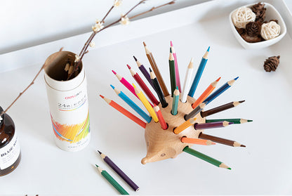 Wooden Hedgehog Pen Holder