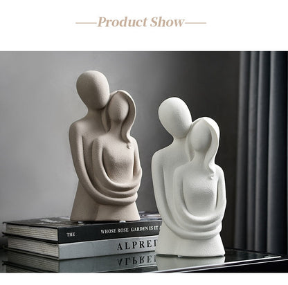 Modern Couple Ceramic Figurines Home Decor Sculptures