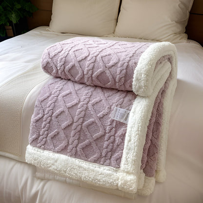 Cozy Cuddle - Double-Sided Cozy Cashmere Fleece Blanket for Nighttime Warmth with Style