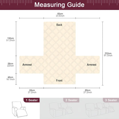CozyShield - Plaid Anti-Slip Recliner Sofa Cover for All-Around Protection