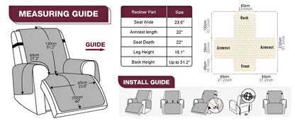 CozyShield - Plaid Anti-Slip Recliner Sofa Cover for All-Around Protection