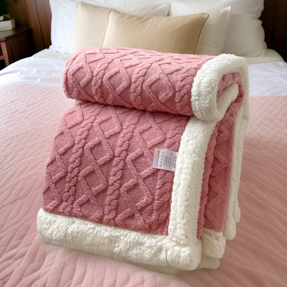 Cozy Cuddle - Double-Sided Cozy Cashmere Fleece Blanket for Nighttime Warmth with Style