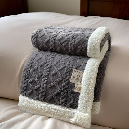 Cozy Cuddle - Double-Sided Cozy Cashmere Fleece Blanket for Nighttime Warmth with Style