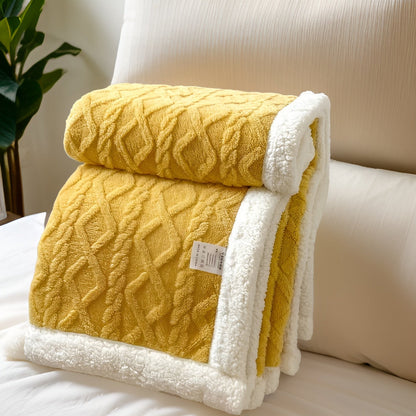 Cozy Cuddle - Double-Sided Cozy Cashmere Fleece Blanket for Nighttime Warmth with Style