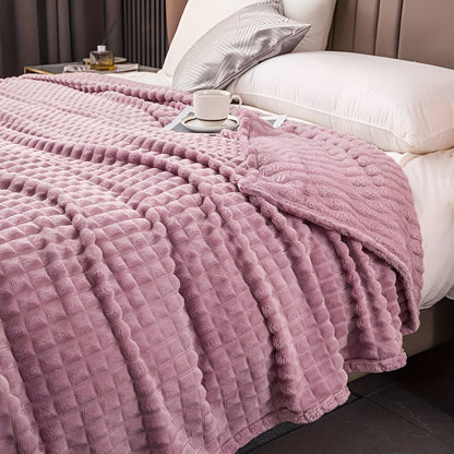 EliteWave Plaid - Ultra plush Structured Coral Fleece Blanket