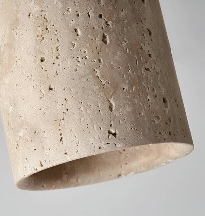 MarWood Travertine Ceiling Light – Marble & Wood Flush Mount Spotlight for Elegant Lighting