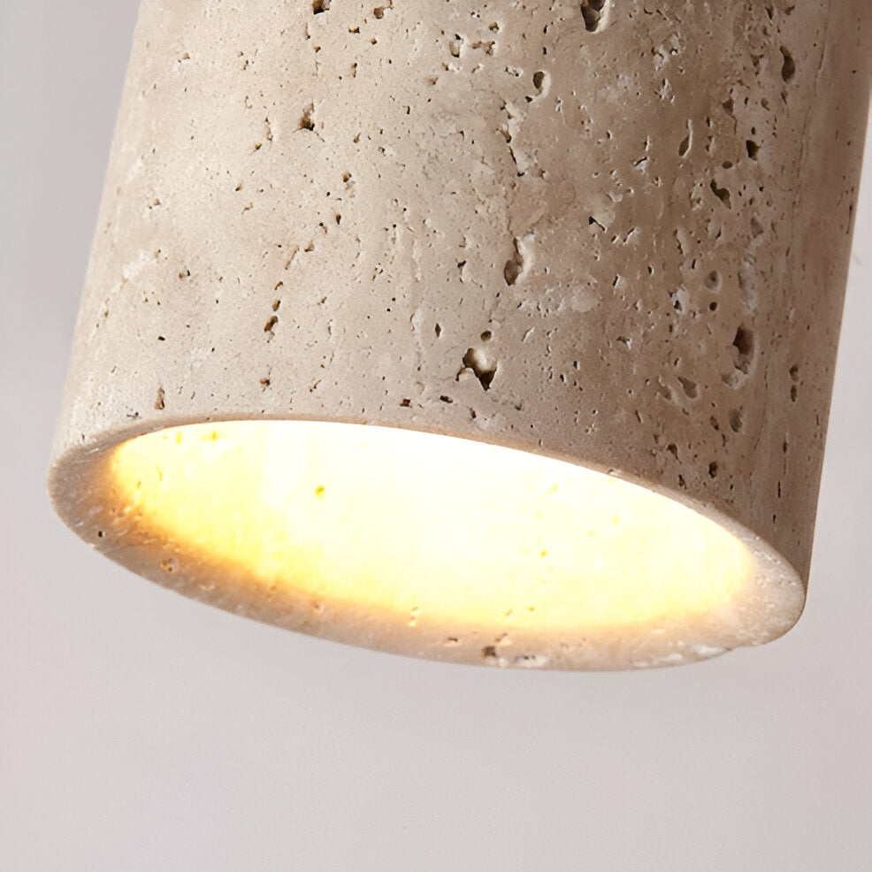 MarWood Travertine Ceiling Light – Marble & Wood Flush Mount Spotlight for Elegant Lighting