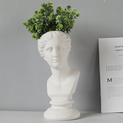 Mythical Flower Pot - Greek Head Planter - Face Plant Pot - Greek Head Statue