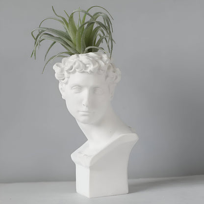 Mythical Flower Pot - Greek Head Planter - Face Plant Pot - Greek Head Statue