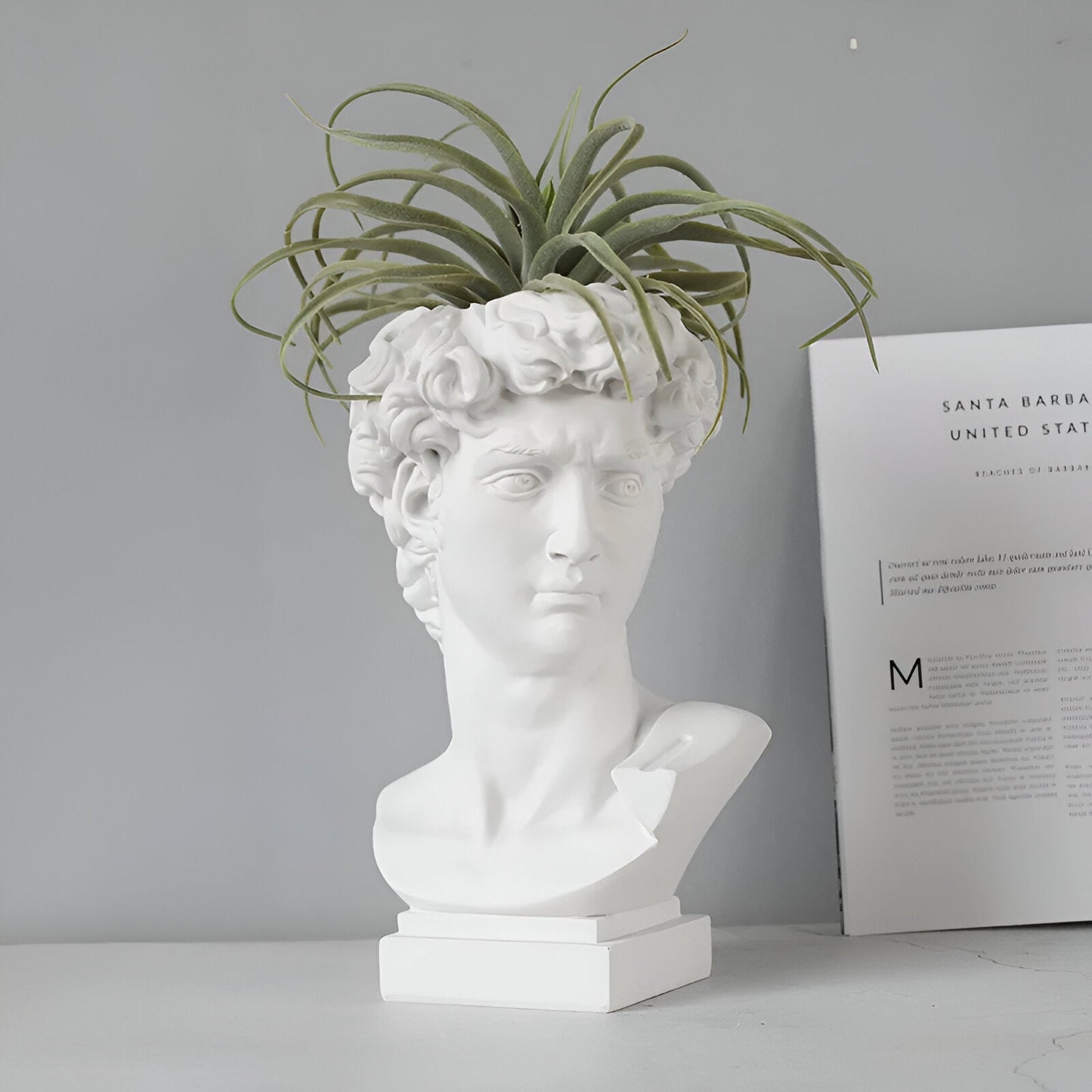 Mythical Flower Pot - Greek Head Planter - Face Plant Pot - Greek Head Statue