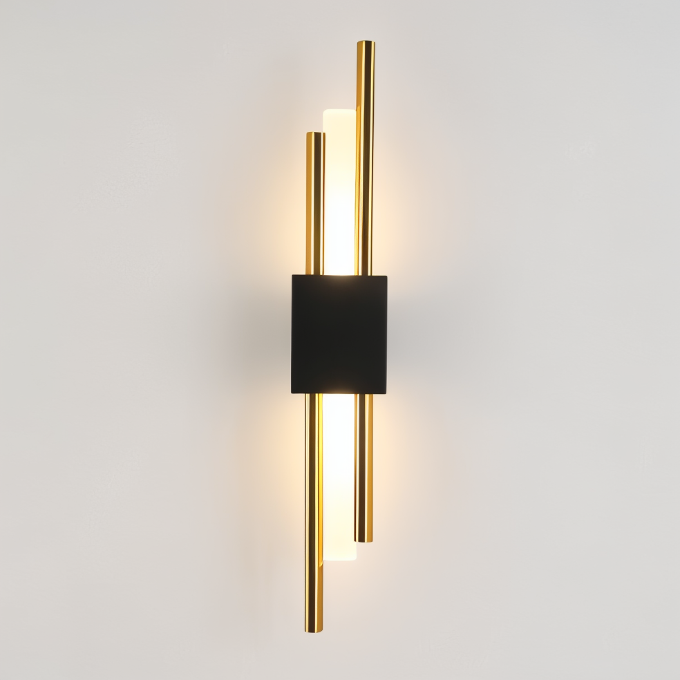 NobleGlow Gold Black Wall Light - Luxury Linear Design, Adjustable Warm/Neutral/Cool Lighting