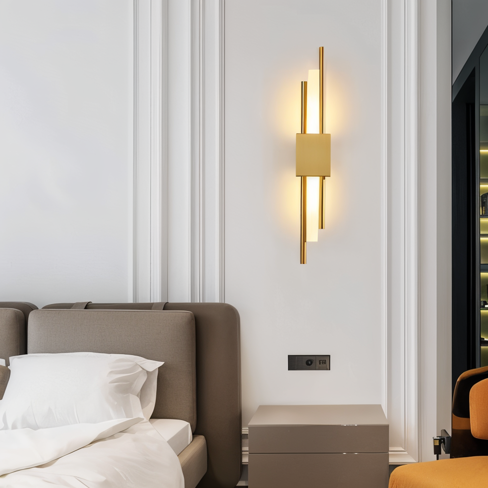 NobleGlow Gold Black Wall Light - Luxury Linear Design, Adjustable Warm/Neutral/Cool Lighting