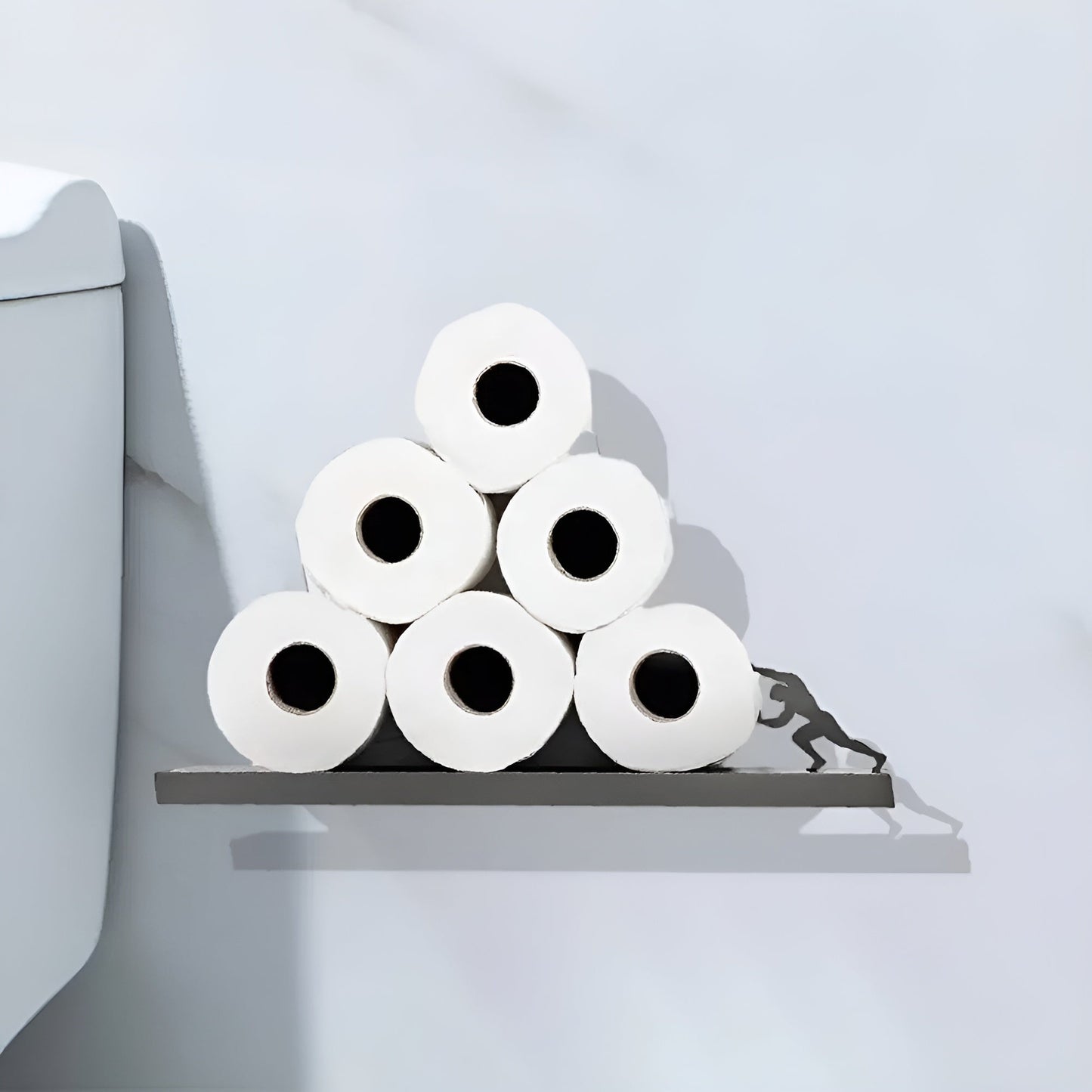 RollShelf - Decorative toilet paper holder for wall mounting