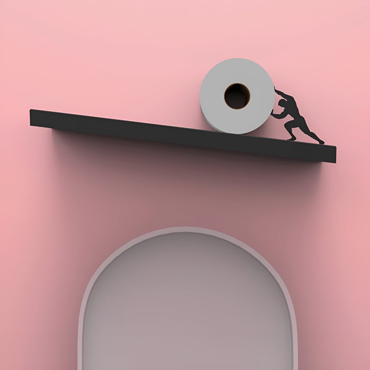 RollShelf - Decorative toilet paper holder for wall mounting