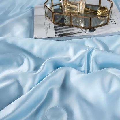 SilkyLux Duvet - Soft & Breathable Satin Silk Bedding for Year-Round Comfort