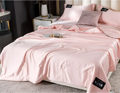 SilkyLux Duvet - Soft & Breathable Satin Silk Bedding for Year-Round Comfort