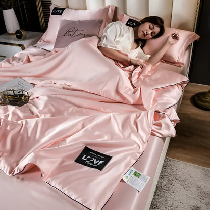 SilkyLux Duvet - Soft & Breathable Satin Silk Bedding for Year-Round Comfort