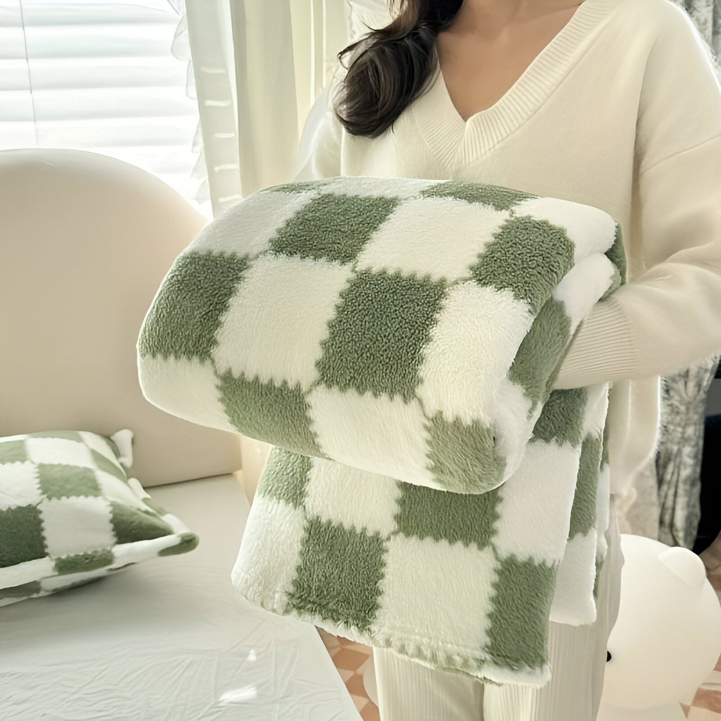 SnugFuz Plaid Fleece Blanket - Soft, Colorful, and Cozy Checkered Throw for All Seasons