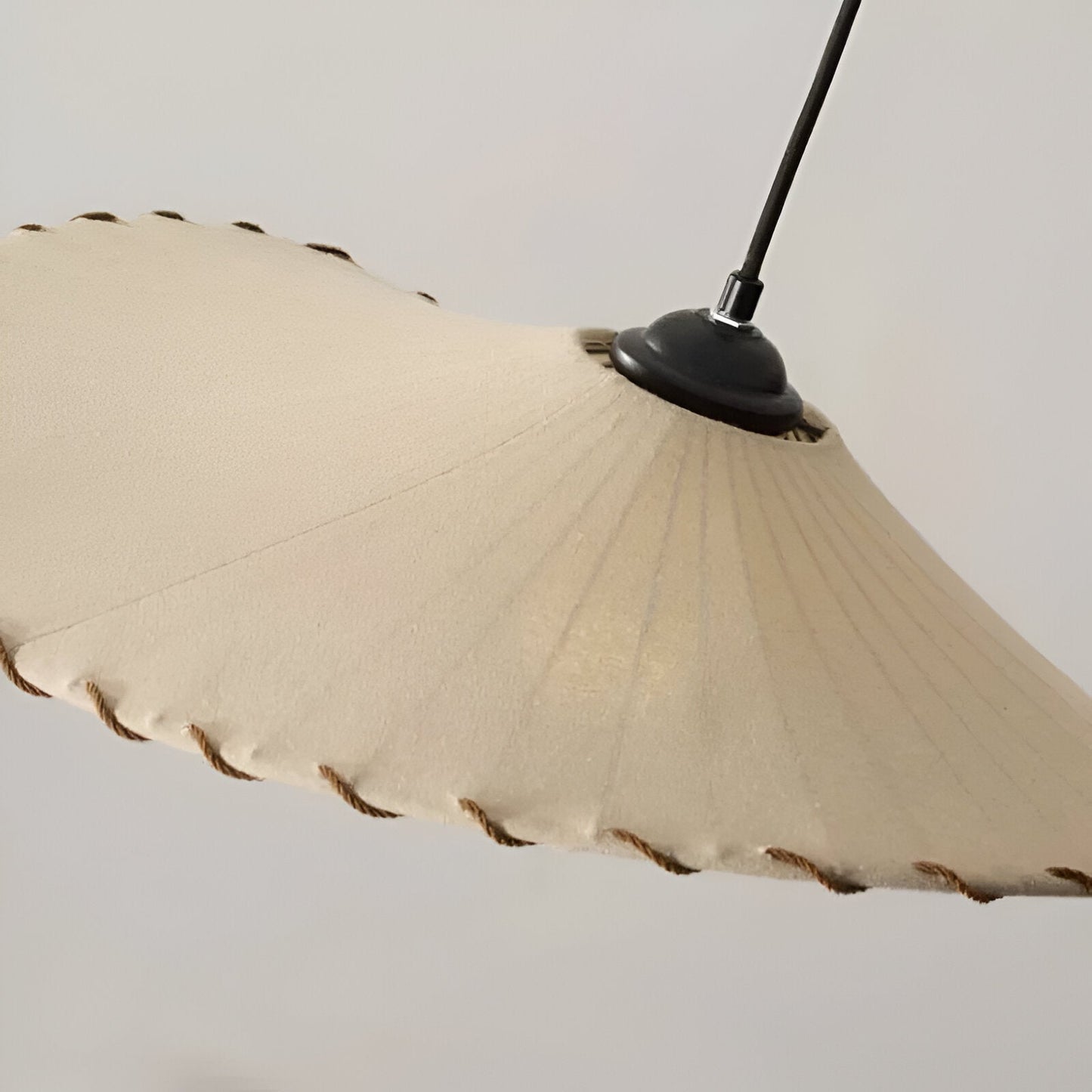 Umbri Dome Pendant Light - White Fabric Chandelier - Adjustable Hanging Lamp