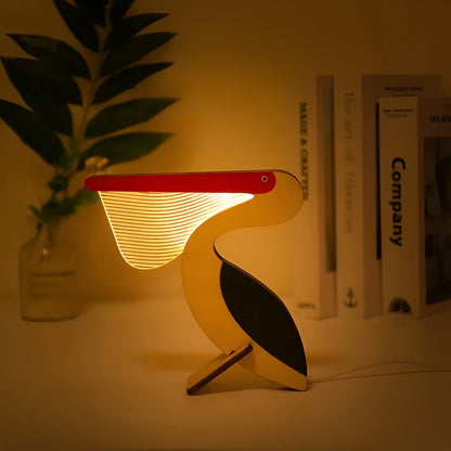 Wildlife Lamp - Wood-Acrylic Animal Table Lamp LED Night Light