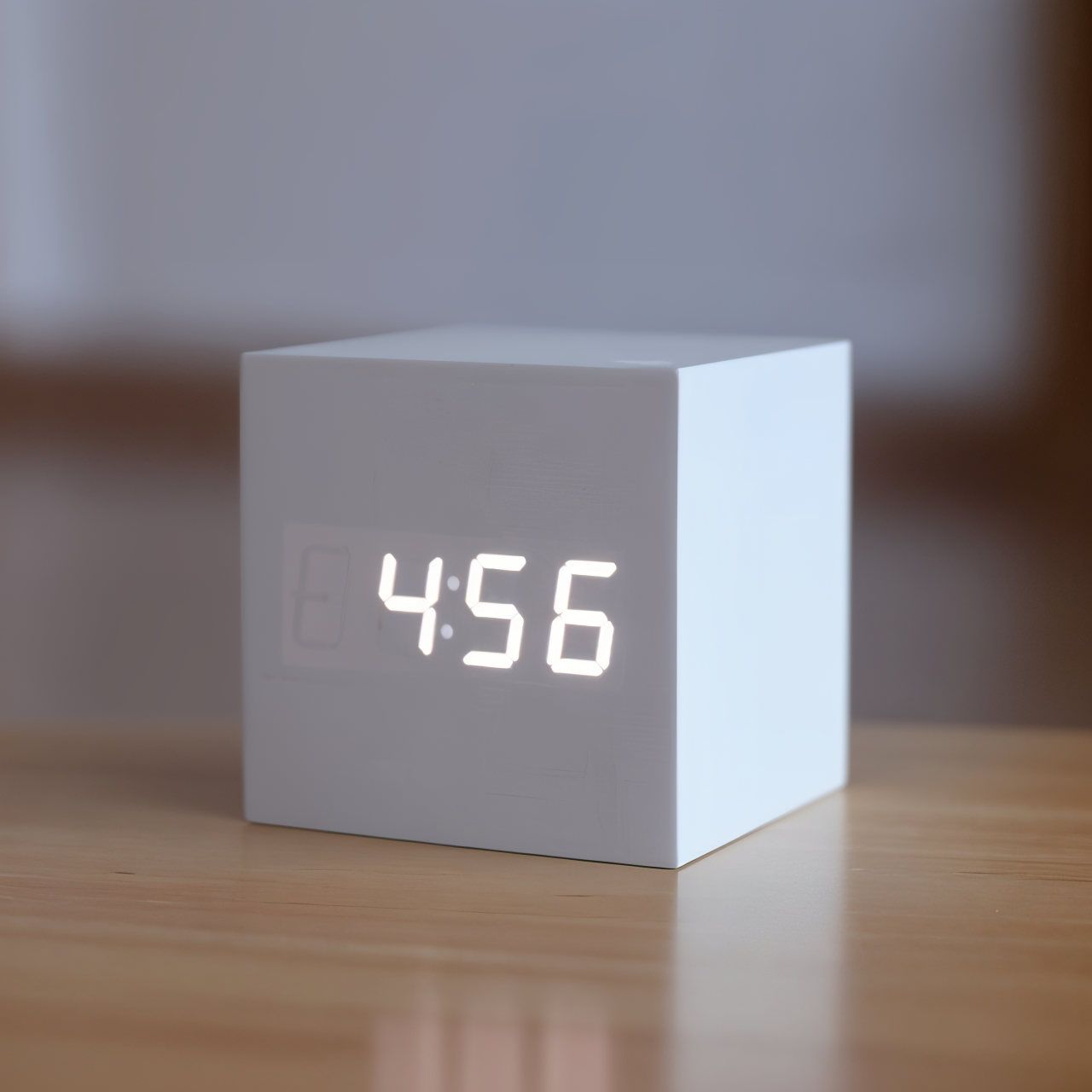 Digital LED Alarm Cube Clock – Bamboo & Wood Modern Design for Home & Office