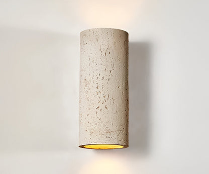 Cylinder Tube Wall Light - Wabi-Sabi Stone Sconce | LED Spotlight with Up-and-Down Lighting