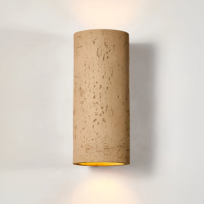 Cylinder Tube Wall Light - Wabi-Sabi Stone Sconce | LED Spotlight with Up-and-Down Lighting