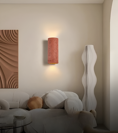 Cylinder Tube Wall Light - Wabi-Sabi Stone Sconce | LED Spotlight with Up-and-Down Lighting