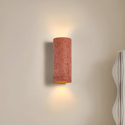 Cylinder Tube Wall Light - Wabi-Sabi Stone Sconce | LED Spotlight with Up-and-Down Lighting