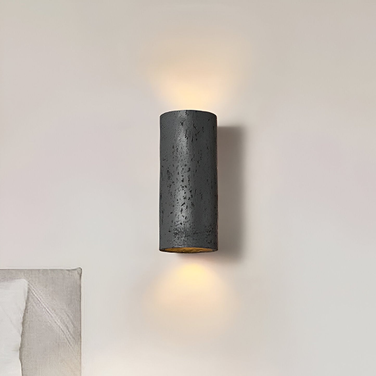 Cylinder Tube Wall Light - Wabi-Sabi Stone Sconce | LED Spotlight with Up-and-Down Lighting