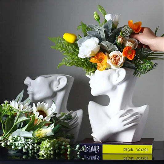 Human Head Flower Vase