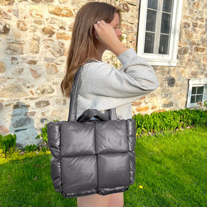 Elia Quilted Puffer Tote Bag