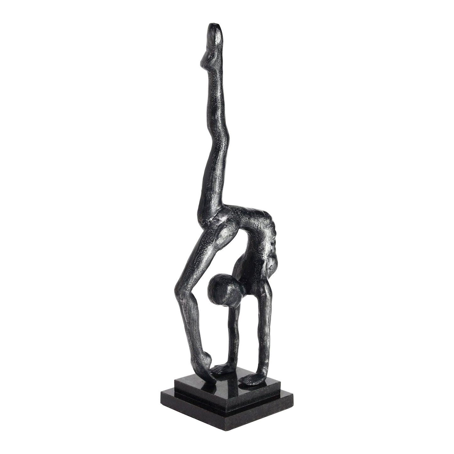 Yogini Cast Gold & Graphite Statue in Marble Base