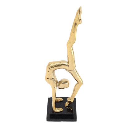 Yogini Cast Gold & Graphite Statue in Marble Base