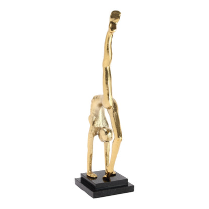 Yogini Cast Gold & Graphite Statue in Marble Base