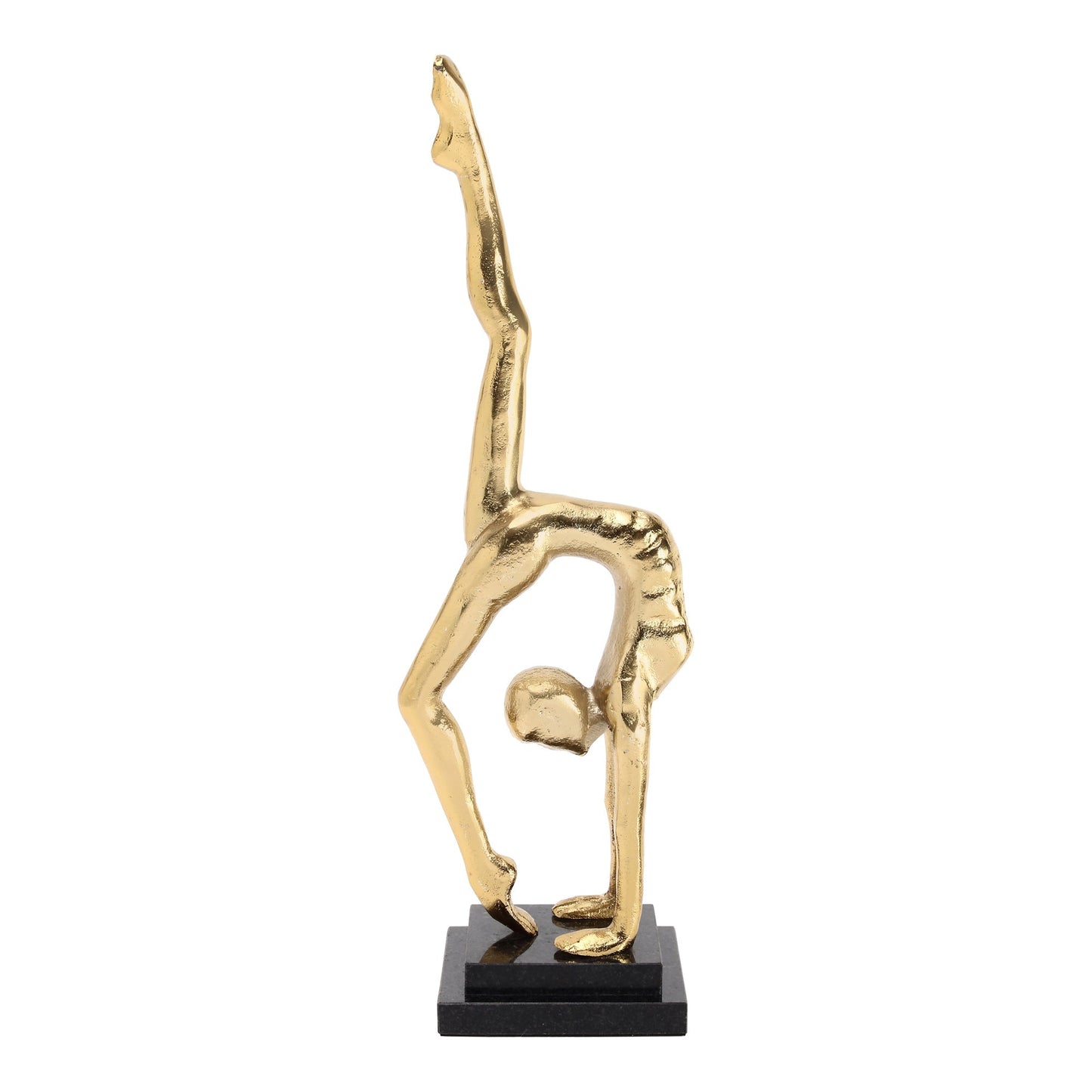 Yogini Cast Gold & Graphite Statue in Marble Base