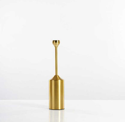 Industrial Gold Pillar Candle Holders