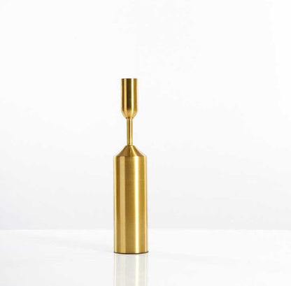 Industrial Gold Pillar Candle Holders