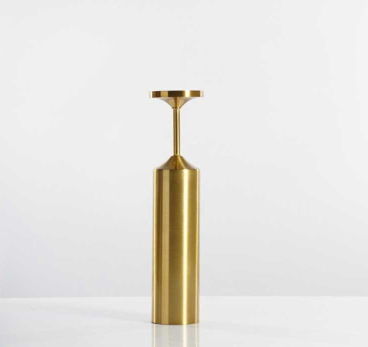 Industrial Gold Pillar Candle Holders