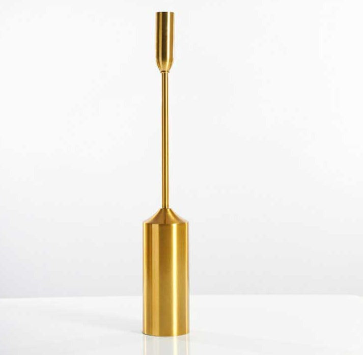 Industrial Gold Pillar Candle Holders