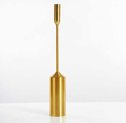 Industrial Gold Pillar Candle Holders