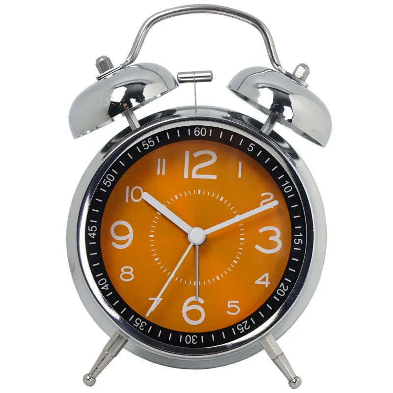 Traditional Metal Analog Alarm Clock with Classic Design