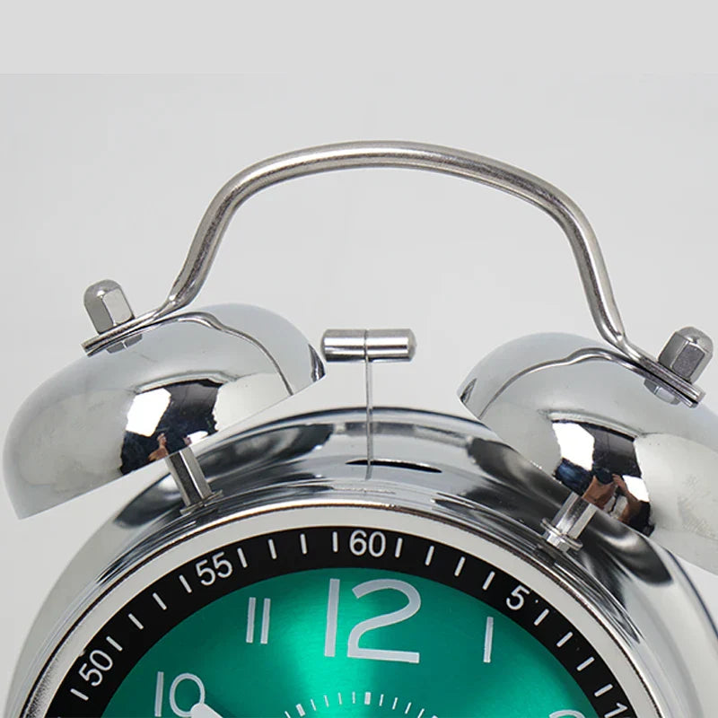 Traditional Metal Analog Alarm Clock with Classic Design