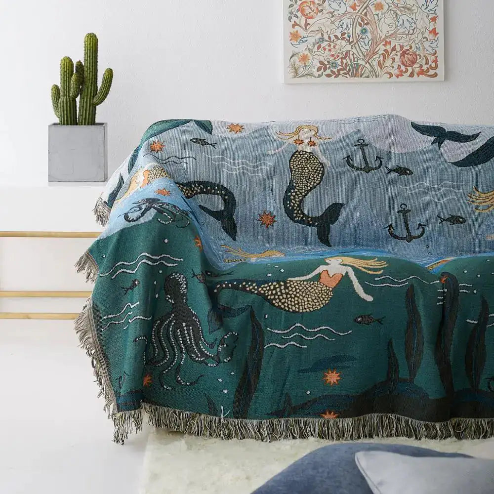 Mermaid Fringe Throw Blanket