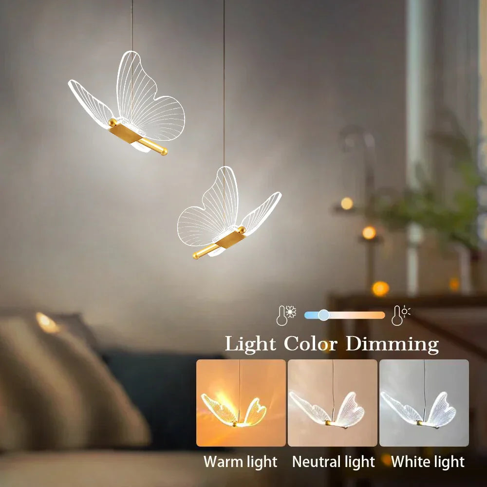 FlutterGlow - LED butterfly hanging lamp