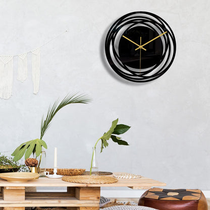 GlowGold - Modern Metal Wall Clock Black