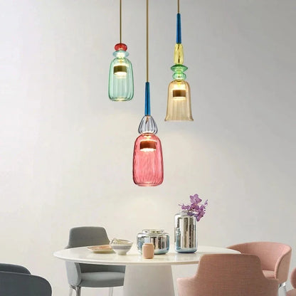 UrbanSimplicity - Pendant lights with colored glass